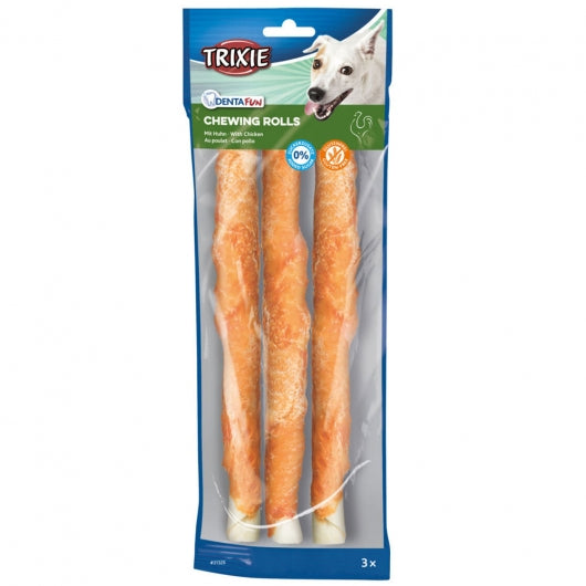 Trixie Denta Fun Chicken Chewing Rolls - 28cm, 3 Stück – Der perfekte Kausnack für Hunde