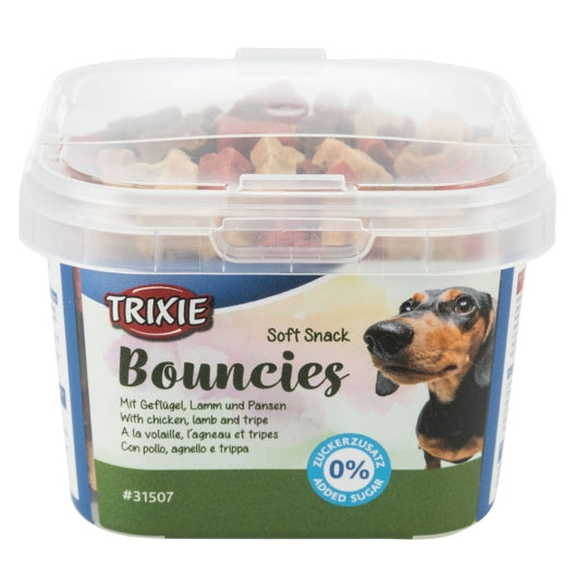 Trixie Soft Snack Bouncies Geflügel, Lamm und Pansen - 140g für kleine Hunde und Welpen