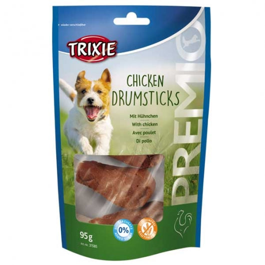 Trixie Premio Chicken Drumsticks – Leckerer Calciumknochen mit Hühnchenfleisch für Hunde (95g, 5 Stück)