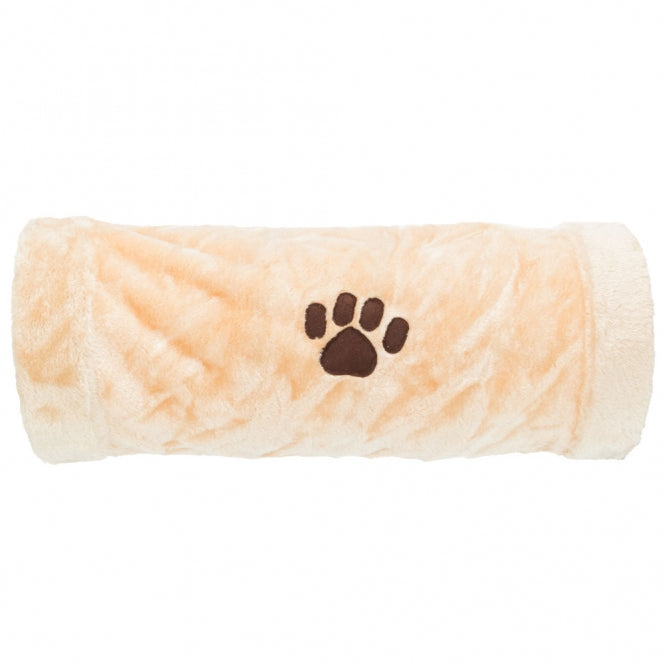 Trixie Crunch Plüschtunnel – 60 cm Beige für Katzen und Welpen