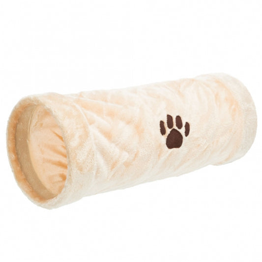 Trixie Crunch Plüschtunnel – 60 cm Beige für Katzen und Welpen