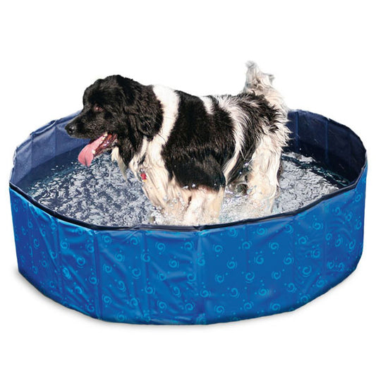 Karlie Flamingo DOGGY POOL – Swimmingpool für Hunde in Blau mit Muster